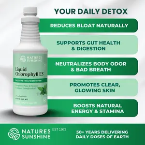 Nature's Sunshine Liquid Chlorophyll - Immunity Support, Detox & Cleanse, Chlorophyll Liquid Drops with Spearmint Oil, and Internal Deodorant