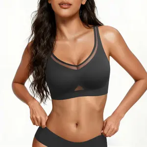 Wireless Bras for Women Mesh Full Coverage Jelly Padded Bralette No Underwire Seamless Everyday Bra