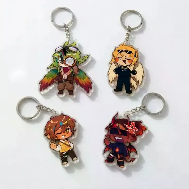 Unstable Universe Inspired Keychain - UU Parrotx2, Theobaldthebird, Flamefrags, Lomedy Acrylic Charms - Cute, Durable, And Perfect For Bags, Keys, Or Gifts. Great For Daily Use Or As Thoughtful Little Gifts For Your Friends And Yourself.