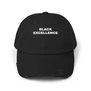 Black Excellence Cap 👑 | Stylish Distressed  Hat | Unisex Streetwear