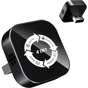 4 in 1 Screen Mirroring   Adapte, 2026 Upgraded Wired to  for   &  & AirPlay & MirrorLink, Mini USB  Play Adapter with Type-C Extension, Plug and Play