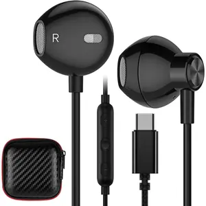 USB C Headphones for  Galaxy S25 Ultra S24 FE S23 S22 Plus S21 Earbuds Wired Android Headphone Type C Earpiece for Galaxy A36 A35 A56 A54 HiFi Stereo Earphones for iPhone 16 15 Pro Max