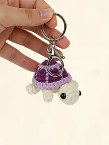 Colorful Cute Handmade Knitted Turtle Keychain, Fuzzy Keychain, Wool Knit Tortoise Pendant, Unisex Bag/wallet Accessory, Ideal Gift