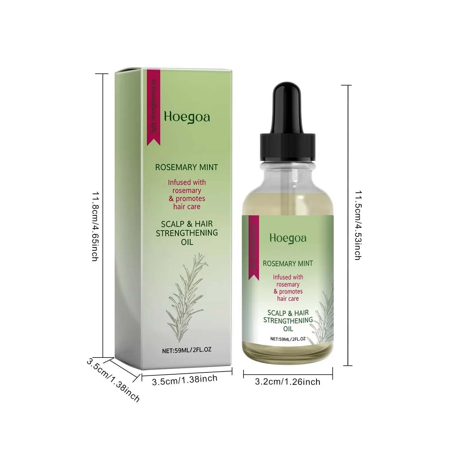 Hoegoa Rosemary Hair Treatment Oil: For Thicker, Fuller Hair, Hair Strengthening, Smoothing, and Repairing Dry & Damaged Tresses