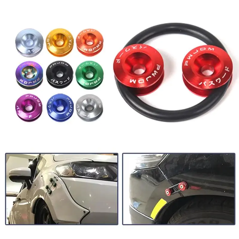 CNC Machined Precision Aluminum Quick Release Fasteners - Rubber-Coated Universal Quick Latch Pins for Easy Installation on Car Front Bumpers, Trunks, Engine Covers