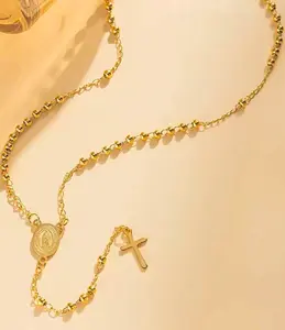 Rosario dorado, acero inoxidable