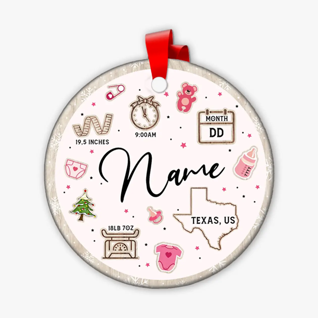 Baby's First Christmas 2024 Ornament - Newborn Christmas Tree Decoration