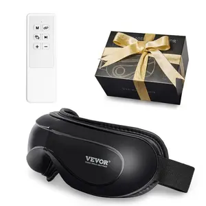 【DealsForYouDays】 VEVOR Eye Massager with Heat Remote, Heated Eye Massage Mask with 5 Modes and Bluetooth Music, 180 Foldable Eye Care Massager for Eye Strain, Dry Eyes, Dark Circles, Ideal Gift for Mom/Dad, Black, Remote Controldealsforyoudays