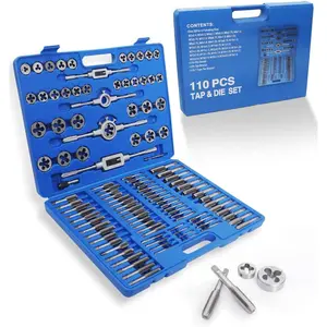 110 count Tap and  Set, Metric Tap and  Rethreading Kit, Thread Chaser Set for  External and Internal Threads,Metric Size M3 to M16 with Storage Case (Pakage)