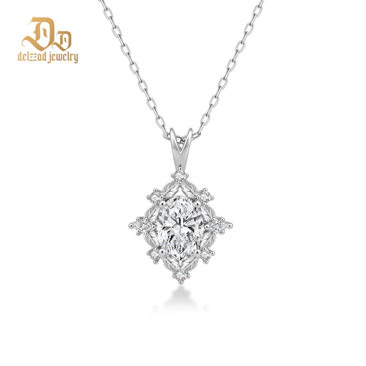 Delzzad 14K Gold-Plated Chateau Secret Pendant Vintage Natural Woodland Pendant Necklace Chain Zirconia Jewelry Perfect Birthday Wedding Engagement Anniversary Christmas Gift