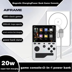 Portable Handheld Game Console Power Bank 5000mAh 20W Wireless Charging MagSafe Built-in 6000+ Retro Games Aluminum Metal for iPhone Android