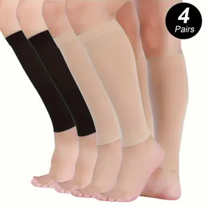 4-Pack 20-30mm Altitude Men's and Women's Calf Compression Sleeves - Leg Compression Sleeves - Runners Footless Compression Socks Healthcare Support Kneeling Knee Protector Patellar Knee Brace
