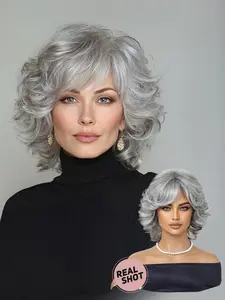 Fashion New 12-Inch Retro Curly Hair Accessory, Daily Wear, Suitable for Any Scene, Stylish and Versatile Hair Decoration, With Bangs Wig