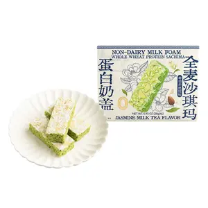 Whole Wheat Protein Sachima with Non-Dairy Milk Foam - Jasmine Milk Tea Flavor, 5.93 oz (28g x6)