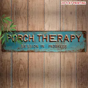Vintage Metal Sign, Rustic Porch Therapy Session in Progress Sign, Hanging Wall Decor for Home, Garage, Cafe, Bar, Farmhouse Outdoor Decor, Home Decoration, Decorative