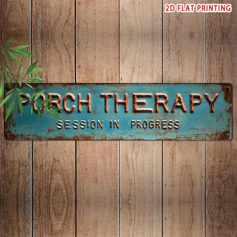 Vintage Metal Sign, Rustic Porch Therapy Session in Progress Sign, Hanging Wall Decor for Home, Garage Signs, Cafe, Bar, Farmhouse Outdoor Decor, Home Decoration, Decorative