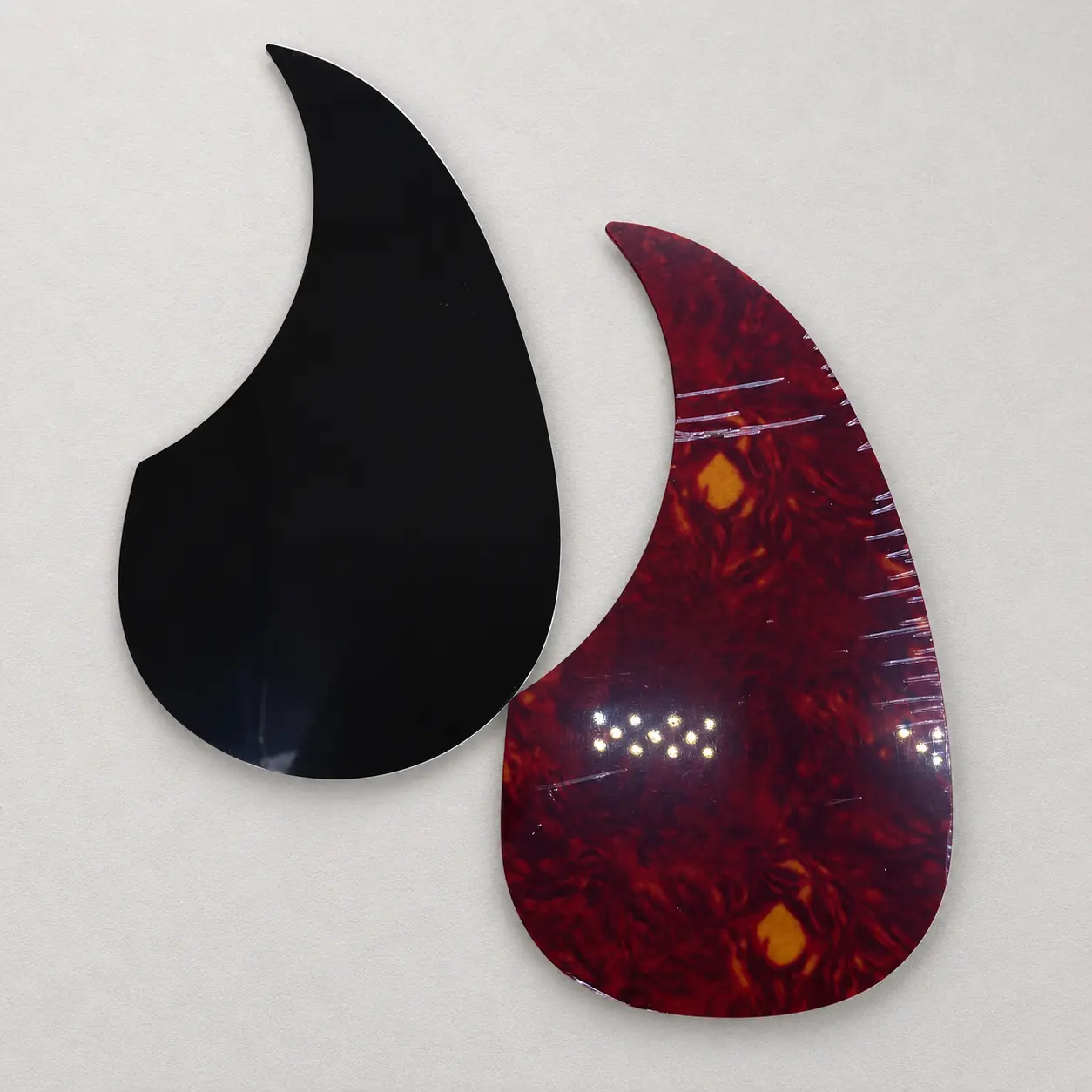 Teardrop Acoustic Guitar Pickguard, Self-adhesive Scratch Plate, Tortoise Shell & Solid Black Options for 40/41 Inch Folk Guitar