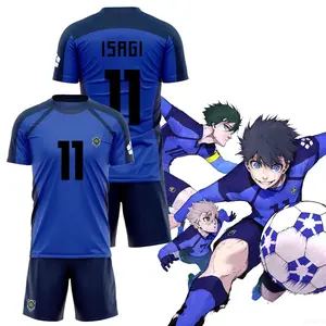 New Anime Blue Lock Short Sleeve Set Futsal Football Pattern VL Replika T Shirt Sets Soccer Club Cosplay Unisex Jersey