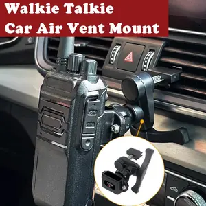 Walkie-talkie Air Vent Mount bracket, Adjustable Air Vents Holder, Handheld Mic Hook, Vehicle-Mounted Walkie-Talkie Handled Microphone Hook Bracket, Hand Microphone Back Clip Fix, adjustable, Vehicle Accessories