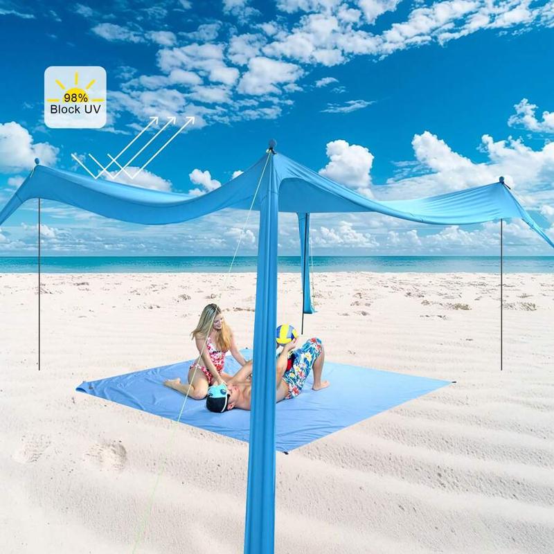 Beach Canopy Beach Tent 10x10 FT Easy To  Windproof  Sun Beach Shde Canopy Outdoor Shade For Beach Camping Family