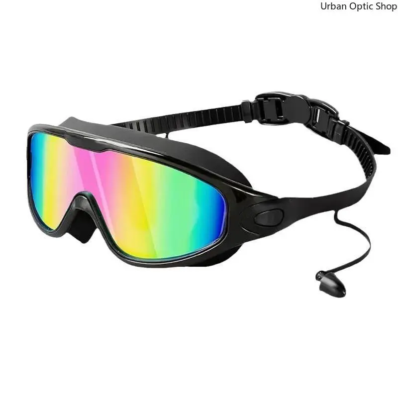 XUH Unisex Adult Wide-Frame Mirrored Polycarbonate Swimming Goggles - Anti-Fog, Anti-Scratch, Leakproof, Waterproof, 90° HD Wide Vision, Sealed, Shock Resistant, Adjustable Strap Professional Eyewear for Lap Swimming, Open Water Diving