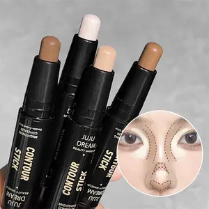 Juju Dream Beauty Makeup 2 Pcs Double-Ended Contour & Highlight Stick Set for 3D Face Shaping Brightening & Defining Duo Smooth Application Natural Definition Bronzer