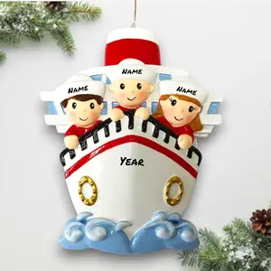 Personalized Family of 3 Cruise Ship Christmas Ornament – Custom Names & Year – Vacation Travel Keepsake 2025