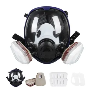 Full Face Silicone Respirator Mask for Welding, Firefighting, Dust Spray Protection, Industrial Use, Safety Gear for Construction