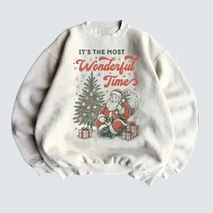 Retro Santa Christmas 90s Sweatshirt, Boho Unisex Xmas Pullover, Vintage Holiday Winter Crewneck, Trendy Funnny Xmas Sweatshirt