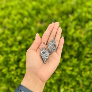 German silver hoops earrings