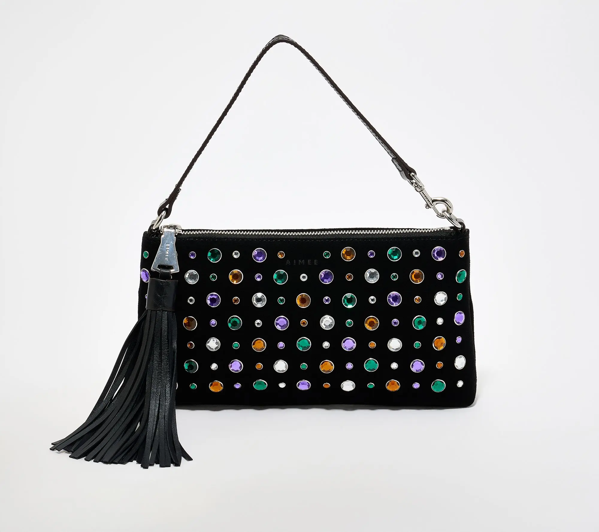 Aimee Kestenberg Onyx Hour Embellished Zip Clutch
