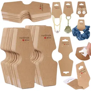 200 count Bracelet Display Cards Sturdy Necklace Holder Cards Self Adhesive  Packaging Selling Card for Small Business of  Earring Hair Band and Scrunchies Hanging