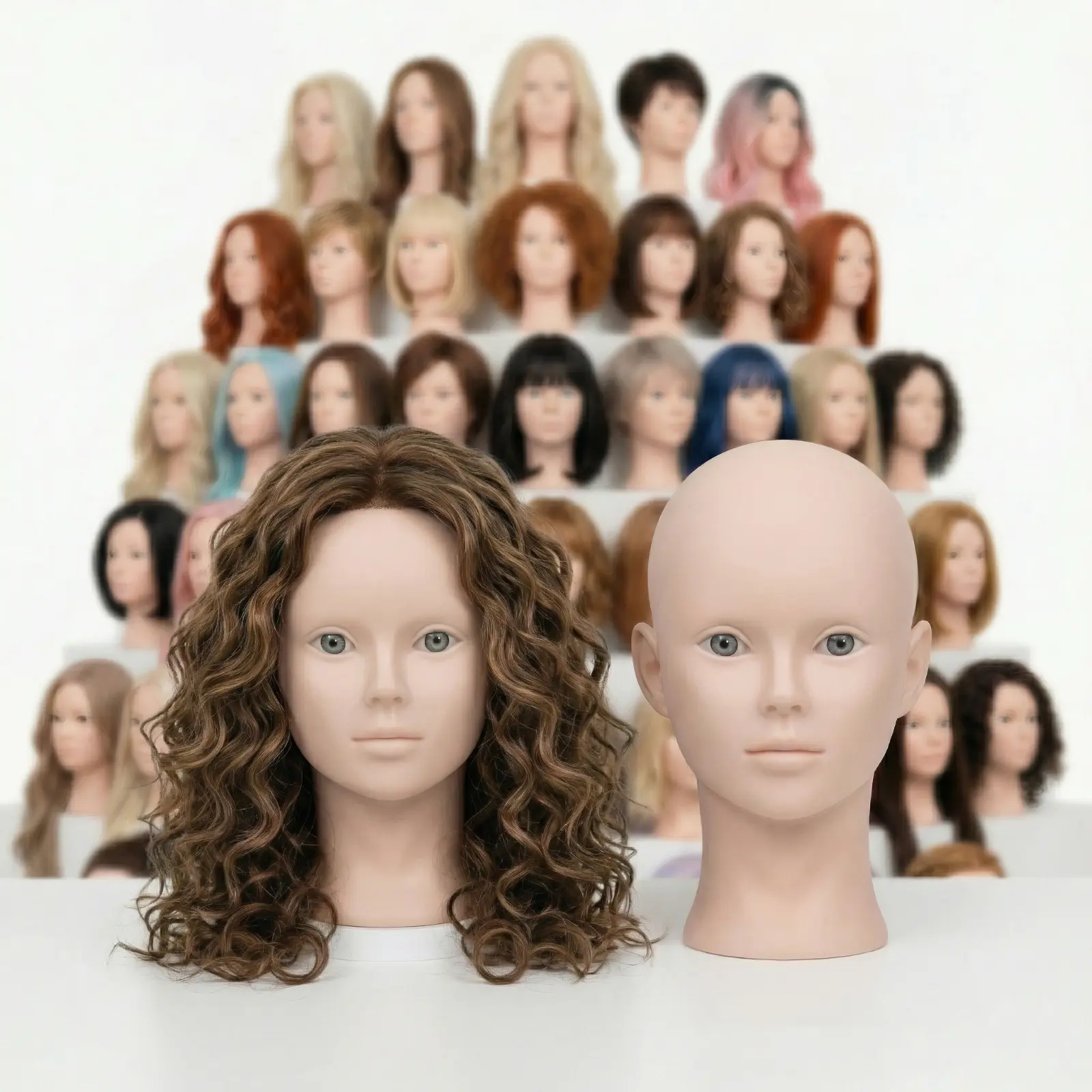 Bald Mannequin Head - Professional Wig Display Training Head 51cm / 20in Head Circumference, Makeup Practice Styling Display Stand Compatible with All Wigs and Hats (1 Piece)       ：162  250      1. Realistic Head Shape for Professiona
