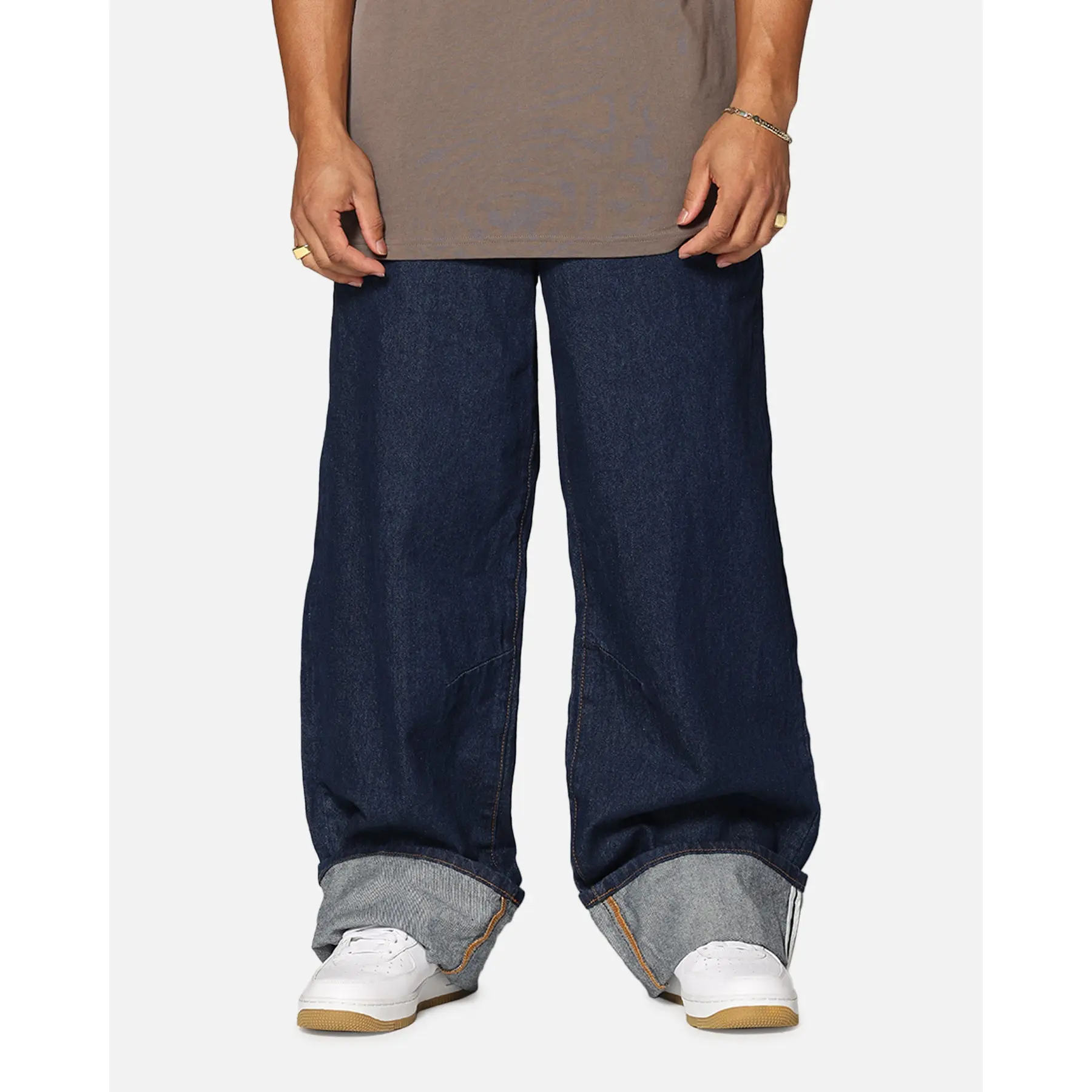 Saint Morta Amplus Selvedge Cuffed Jeans Indigo/Tan