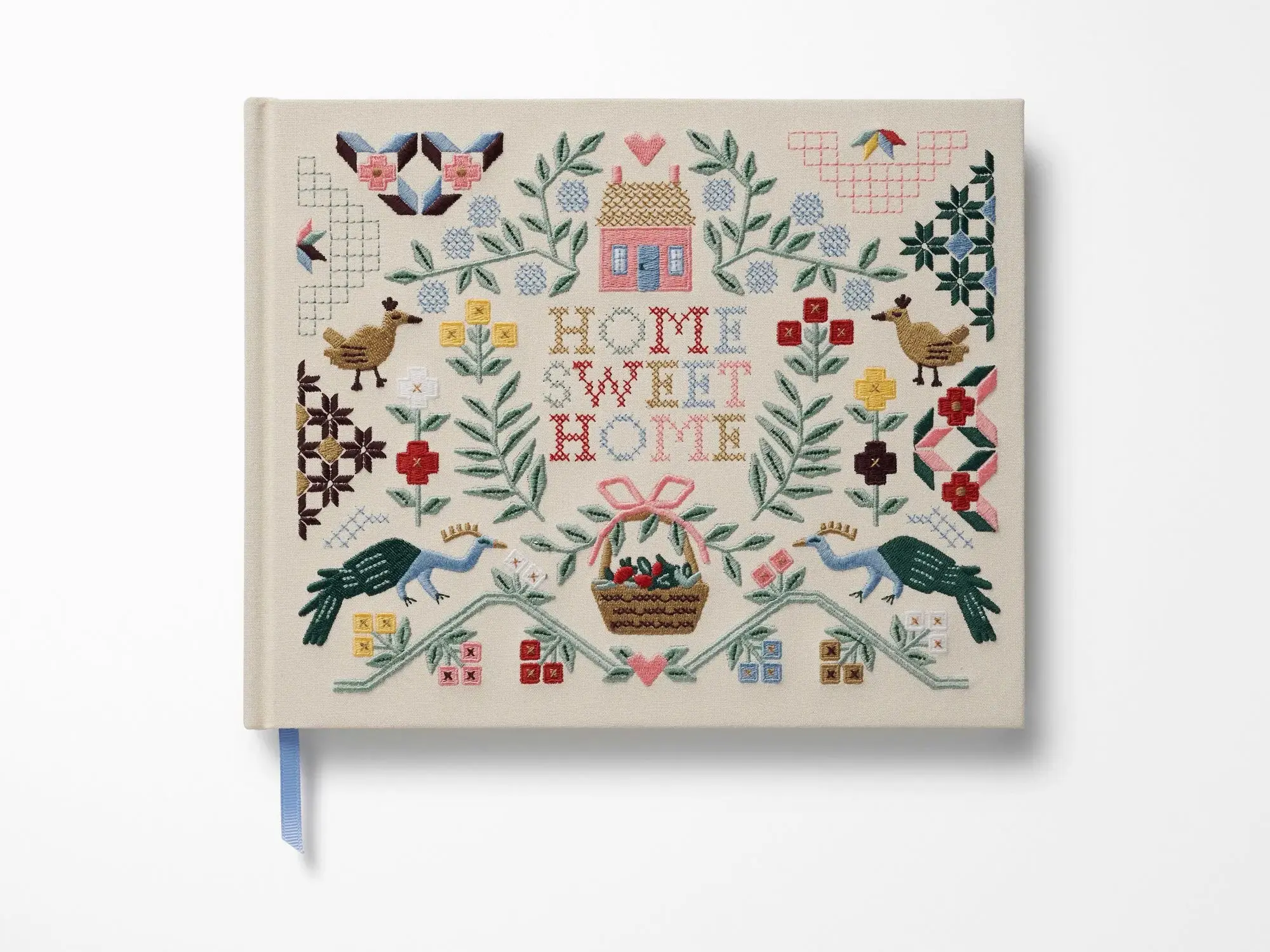 Home Sweet Home Embroidered Fabric Guest Book