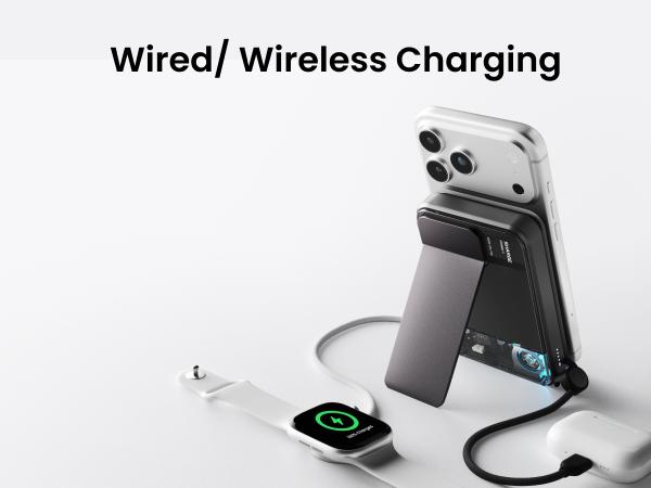 SHARGE ICEMAG 3 MagSafe Portable Charger, Qi2.2 25W Magnetic Power Bank 10000mAh 35W USB-C Fast Charging, with Active Cooling& Built-in Cable, Transparent RGB Design for iPhone 17e/16/15 Series