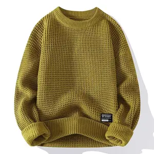 Vintage Quality Men's Sweater with Thick Needle and Round Neck - Menswear, Hoodie