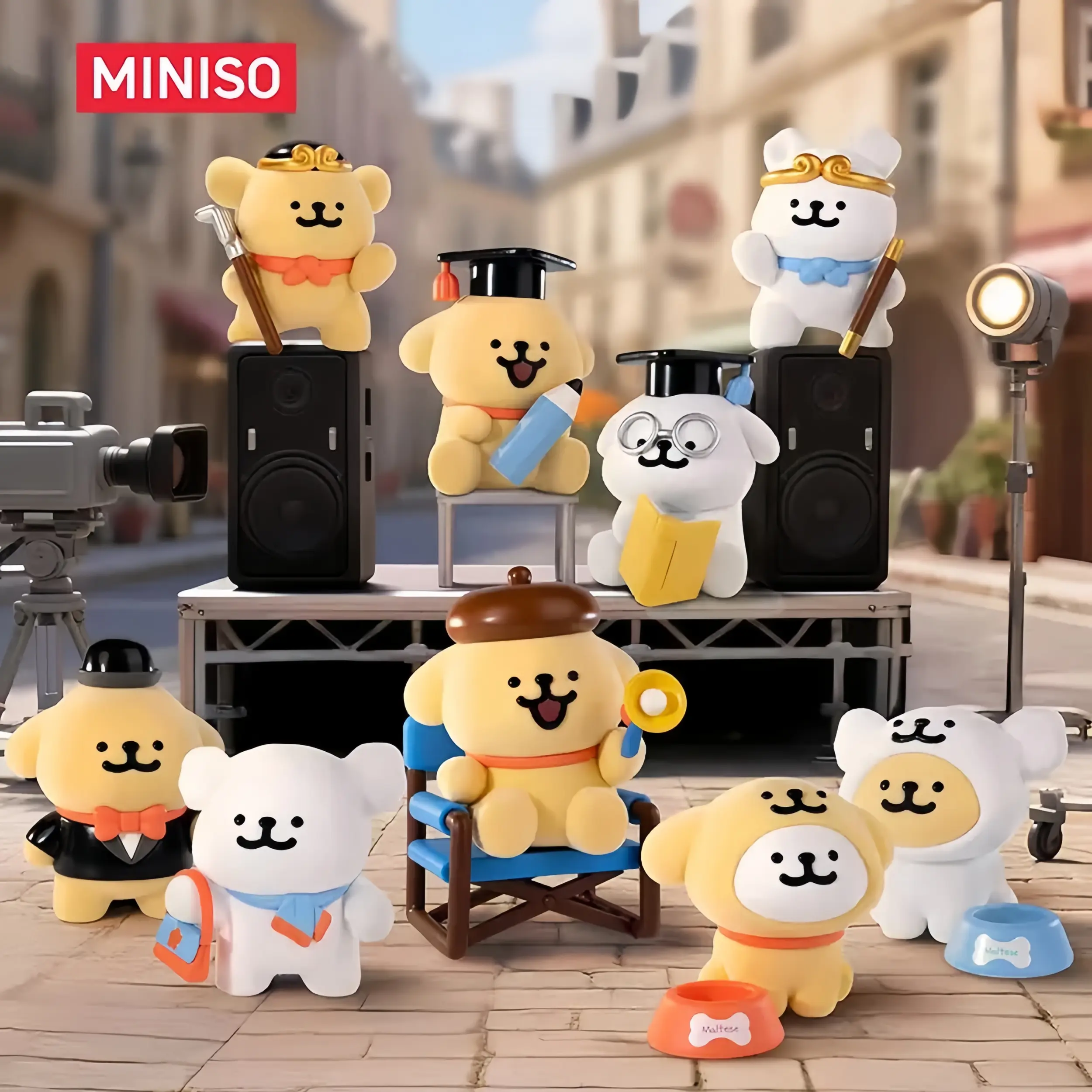 MINISO Maltese Line Puppy Life Theater Series Blind Box,Cute Character Designs,Mystery Collectible,Cute Decor,Holiday GIift Birthday Gift, Blind Bag Collectible, Collectible Blind Pack