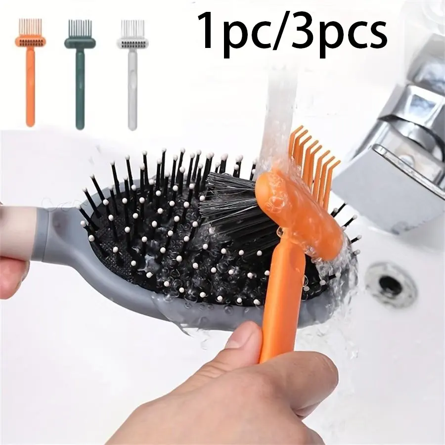 Two-In-One Comb Cleaning Brush, Air Cushion Comb, Hair Cleaning Hook, Gap Cleaner, Debris Removal, Reusable Tool, Compact Size, Durable Material, Easy to Clean