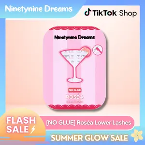 Ninetynine Dreams [NO GLUE] Roséa Lower Lashes | Self-Adhesive Pre-Glued Press-On Bottom Lashes, Dramatic Spiky Manhua Lower False Eyelashes, Bold Defined Self Stick On Lower Lashes, Lightweight No Glue Lower Lashes for Doll Eye Douyin Makeup