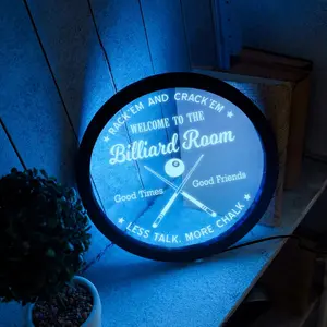 Neon Billiard Light Sign, Party Lamp, Color-Changing Wall Decor for Pool Hall Club, Holiday Gift for Family Friends