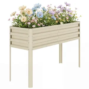 Self-Watering Raised Garden Bed with Legs – 32" Tall Galvanized Steel Planter Box for Easy No-Bend Gardening