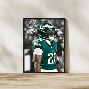 [SALE UP TO 40%] [Unframed] Saquon Barkley Philadelphia Eagles Poster | NFL Digital Art Print | Football Wall Decor