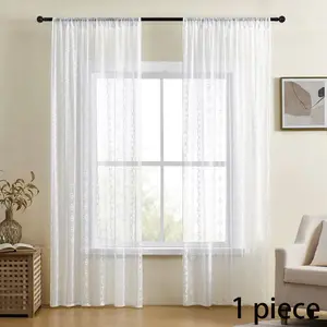 Solid Color Lace Sheer Curtain, Modern Simple Window Screen, Window Curtain for Home Living Room Bedroom Study Room, Home Decoration Items