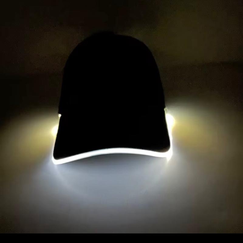 Hip Hop Party LED Cap Baseball Caps with Illuminated Brim for Night Events and Festivals