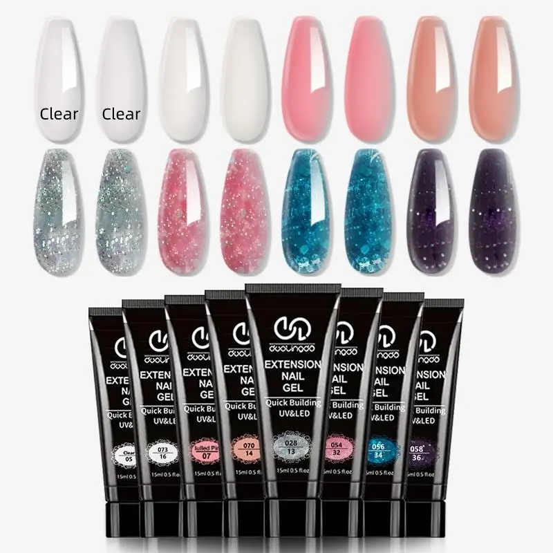 Long-lasting Poly Gel Kit Nail Extension Gel, 8 Counts/set Professional Builder Nail Gel, Nail Art & Nail Polish, Nail Art Supplies for Home & Salon Use, Nails Extension Gel