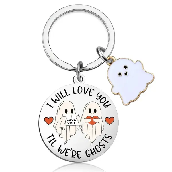 Halloween Gifts Spooky Gifts for Women Ghostface Keychain | Halloween Keychain Halloween Boo Basket Stuffers I Love You Ghost Pendant Key Chain Spooky Keychains Halloween Bag Charm