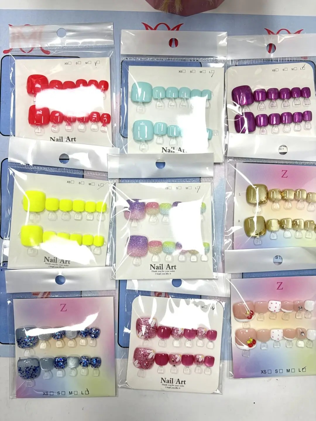 Mena(16103)gc.Mystery box toe nails 21 pairs random pretty style