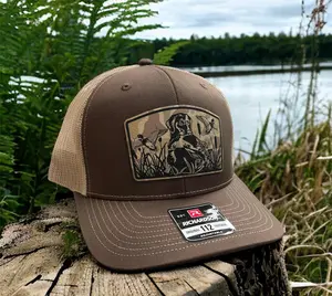 Duck Dog Duck Camo Hat Richardson 112 or Yupoong 6606 Snapback Leatherette Unisex OSFA Fit Black Flex Fit Available