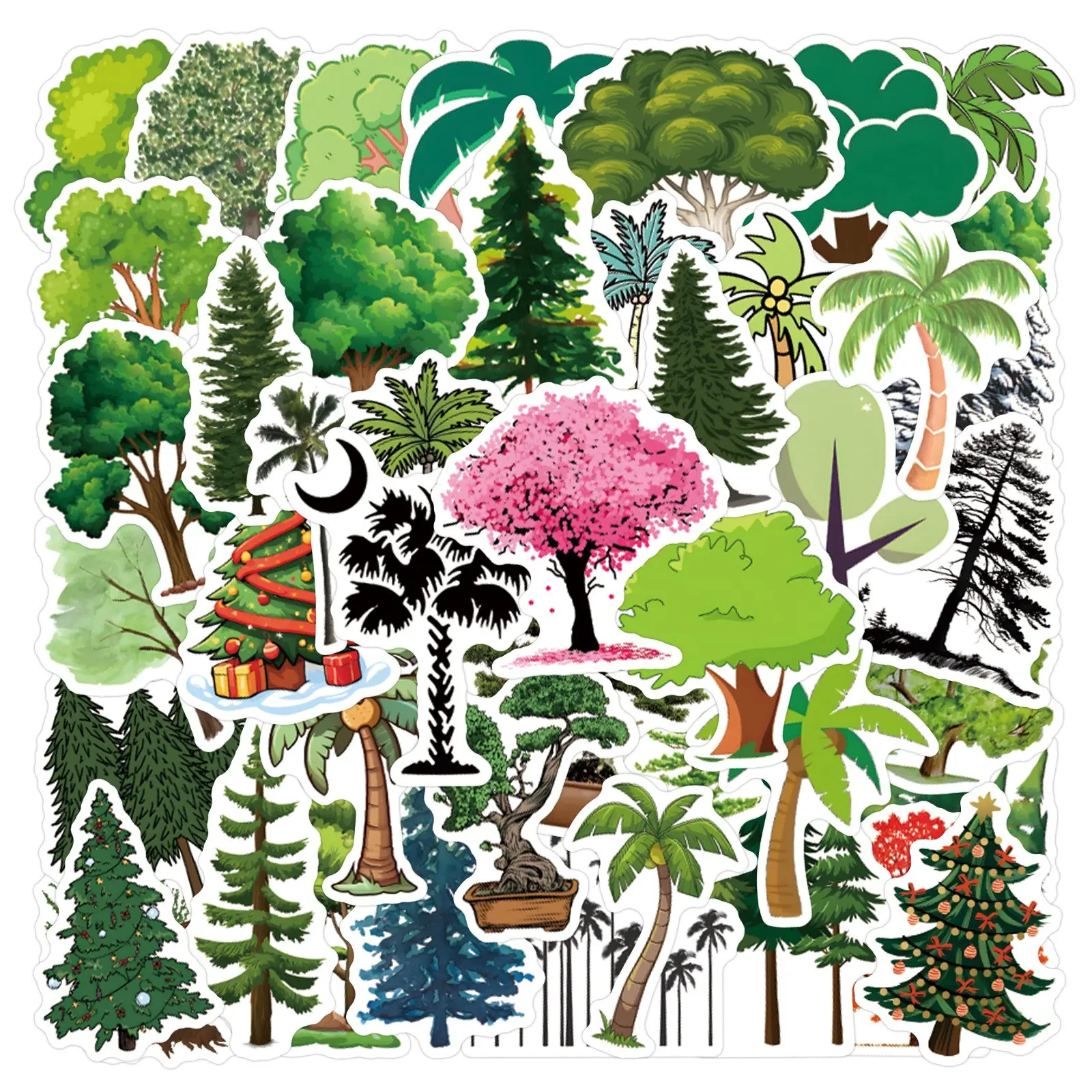 110 Sheets New Tree Graffiti Stickers, Waterproof Decals for Luggage, Water Bottle, Skateboard, Car, Phone Case, Unique Design